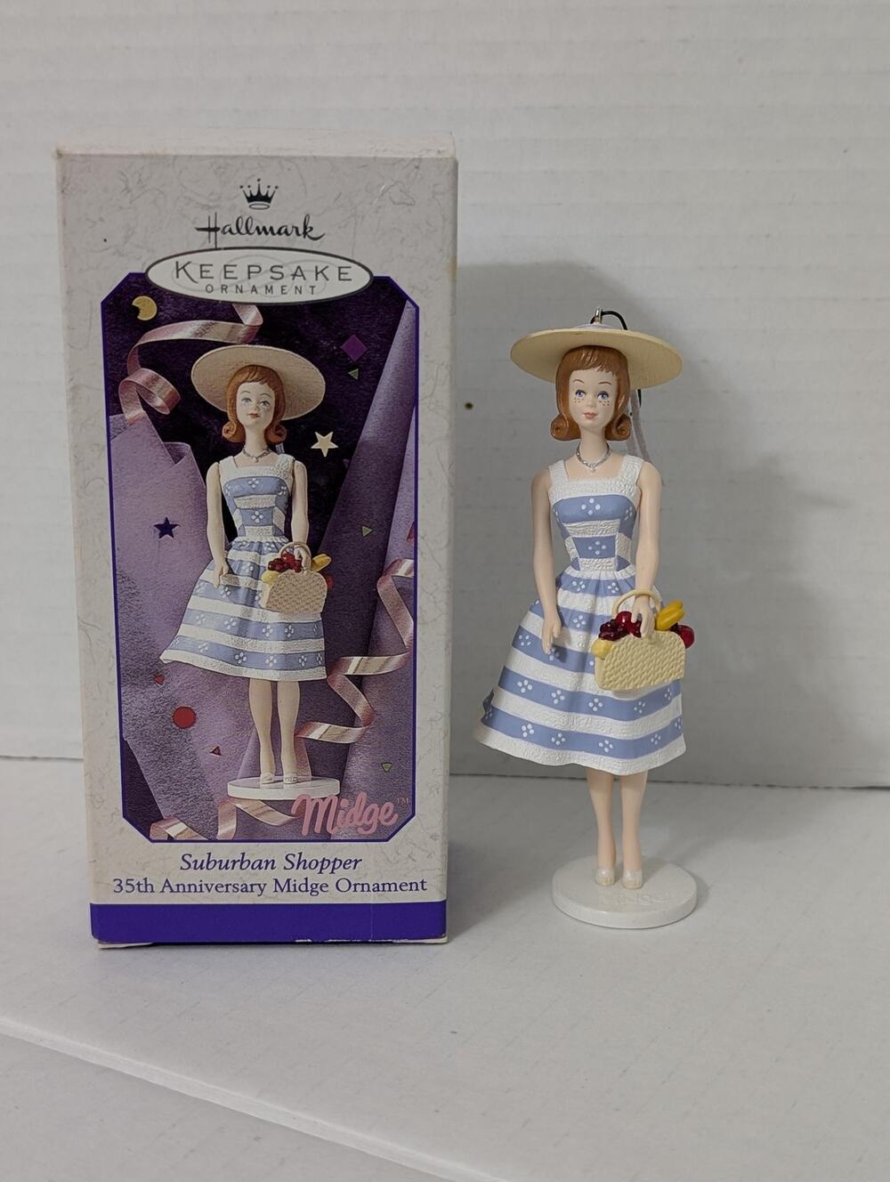 1998 Hallmark Barbie 35th Anniversary Midge Ornament Suburban Shopper